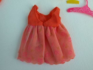 Vtg Mod Barbie 1970 Francie Nighty Brights Orange Nightgown Clothes Accessories 3