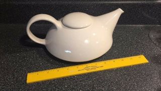 Vintage Claudia Shuride Retro Mod Mid Century Bone White Tea Pot - 4 1/2 " Tall