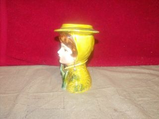 Vintage 50 ' s Lefton Lady Head Vase Planter 4596 w/Necklace 2
