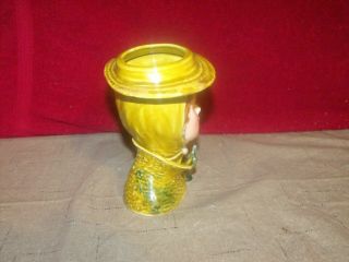 Vintage 50 ' s Lefton Lady Head Vase Planter 4596 w/Necklace 4