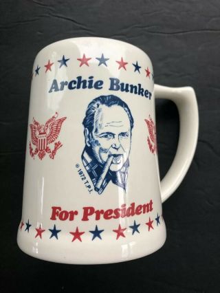 Vintage 1972 Archie Bunker For President Beer Mug Stein Party All In The Family