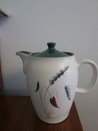 Gorgeous Vintage Denby Greenwheat Green Wheat 2 1/2 Pint Tea Coffee Pot