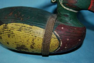 Wood Duck Wooden Decoy With Weight and String White engraved on Bottom 3