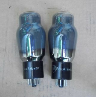 Matched Pair 1955 Rca Black Plate 6l6g Power Tubes Bell & Howell