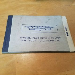 Vintage 1959 Cadillac Owner Protection Booklet