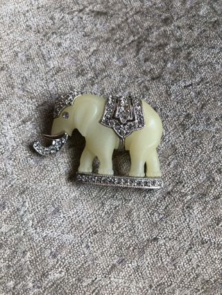 Vintage Hattie Carnegie Designer Signed Rhinestone Elephant Pin Brooch