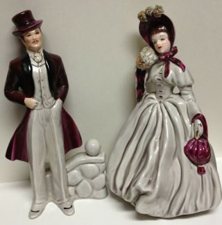Vintage Florence Ceramics Pr.  Gone With The Wind Rhett & Scarlett Figurines Nr