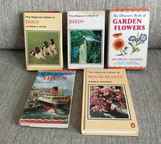 Vintage Observer Books X 5 Ships/house Plants/dogs/birds/garden Flowers