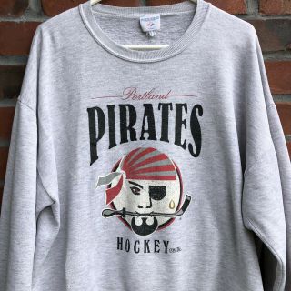 Vtg Portland Pirates Crewneck Sweater Minor League Hockey L Ahl Nhl Oregon Shirt
