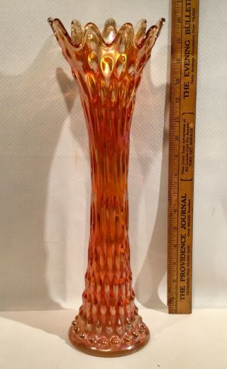 Large 16” Vintage Marigold Carnival Glass Vase