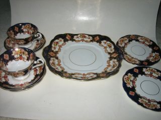9 Piece Vtg Royal Albert England Heirloom China Cups Saucers Plates Serving Tray