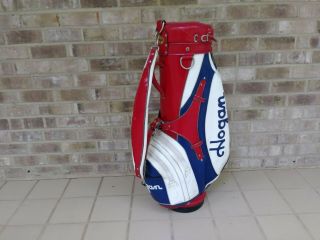 WOW Vintage Ben Hogan 6 - Way Red/White/Blue Leather Staff Golf Bag Made In USA. 2