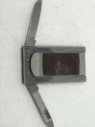 Vintage Barlow B60 Oriental Knife,  File,  Money Clip.  Japan.  Mountain Pagoda 4