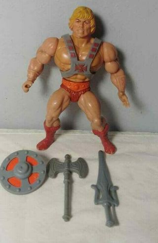 Vintage 1984 He Man Masters Of The Universe He Man Figure Complete Soft Head