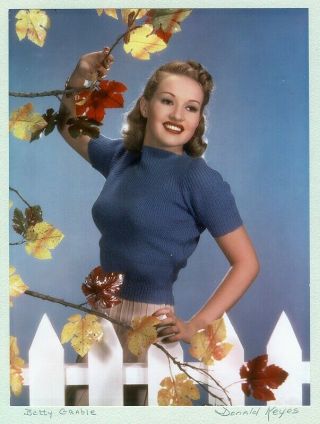 Betty Grable 1941 Vintage 10x13 Kodachrome Print By Donald Keyes – Autumn Leaves