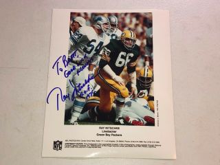 To Brett - Ray Nitschke Signed Autographed Vintage 8x10 Photo Psa/dna Guarantee