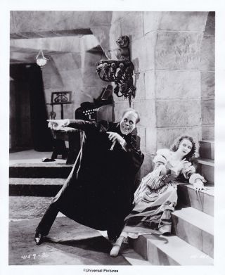 Lon Chaney Mary Philbin Vintage Phantom Of The Opera Silent Film Horror Photo