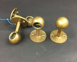 Vintage Brass Towel Bar Ends - Salvaged Two Pairs