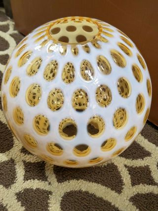 Vintage Fenton Art Glass Honeysuckle Opalescent Coin Dot 10 " Lamp Shade