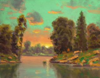 Oil Painting Landscape Vintage Craftsman Art Signed Impressionist Love Max Cole