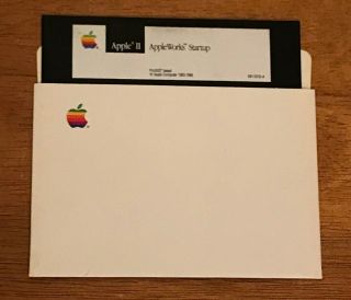Apple Ii Appleworks Startup 5.  25 Floppy Disk Apple Computer 1983 - 1986 Prodos