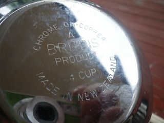 vintage britdis chrome on copper teapot zealand 4 cup 2