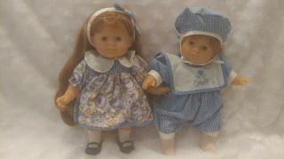 Corolle Dolls Boy Girl Twins Catherine Refabert France Toddlers Rare 11 " Vtg