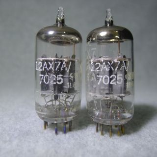 NOS/NIB Tightly Matched Pair GE 7025 12AX7A/ECC83 Copper Post Same Date Code 2