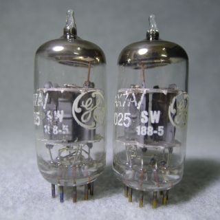 NOS/NIB Tightly Matched Pair GE 7025 12AX7A/ECC83 Copper Post Same Date Code 3