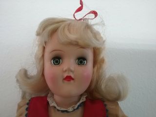 Vintage 1950s Plastic 14 " P - 90 Ideal Toni Doll Platinum Blonde Hair Tagged Dress