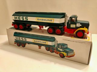 Vintage 1977 Hess Fuel Oils Truck Toy Tanker W/ Box & Instruction Card