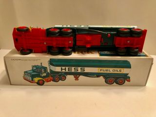 Vintage 1977 HESS FUEL OILS TRUCK Toy Tanker W/ Box & Instruction Card 3