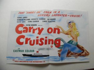 1962 Carry On Cruising British Movie Poster Sid James Pinewood Vintage