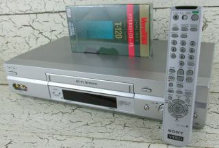 Sony Vcr Vhs Video Cassette Player Recorder Hi - Fi Slv - N750 Remote Rmt V402a