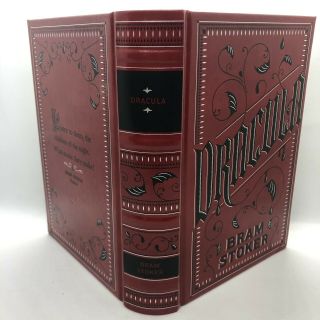 Dracula By Bram Stoker Leather Bound Red Deluxe Collectible With Ribbon Bookmark