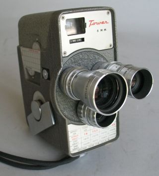 Vintage Tower T182 8mm 3 Lens Movie Camera