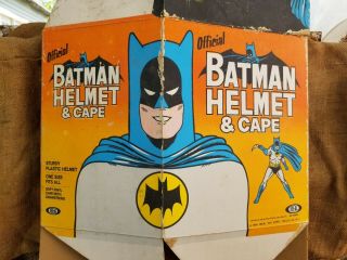 1966 Ideal Official Batman Helmet & Cape Box Vtg Toy Costume Adam West