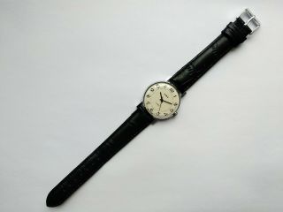 Zaria Slim 17 Jewels Vintage USSR men ' s wristwatch Gold Plated.  1980s 2