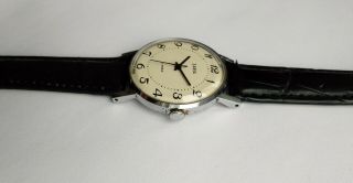 Zaria Slim 17 Jewels Vintage USSR men ' s wristwatch Gold Plated.  1980s 5