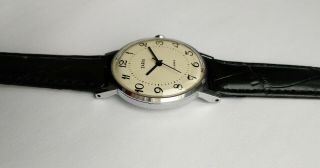 Zaria Slim 17 Jewels Vintage USSR men ' s wristwatch Gold Plated.  1980s 6