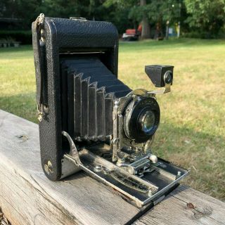 Antique 1916 Rare Ansco 3a Folding Bellows Camera Wollensak Velostigmat Lens