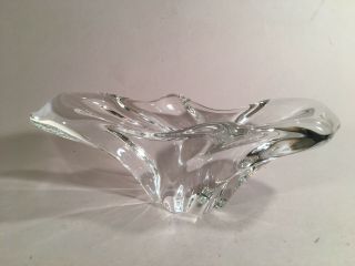 Vintage Baccarat Crystal Form Biomorphic Bowl,  Mid Century Modern