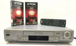 Sony Video Cassette Recorder Vcr Slv - N80 W/ Oem Remote,  2 Blank Vhs
