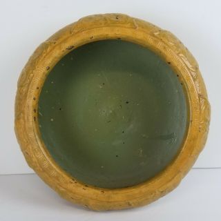 Vintage Ikebana Vase Pottery Tokanabe Planter Mustard Yellow Japan Low Bowl 7