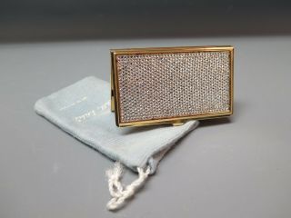 Vintage Judith Leiber Business Card Holder Gold Toned W Rhinestones