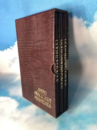 Jimmy Swaggart Ministries Books Vintage Box Set of 3 Bonded Leather 2