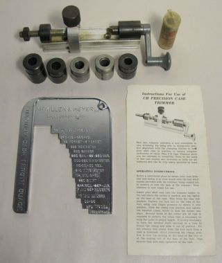 Vintage C - H Reloading Case Trimmer Dies Deburring Tool Length Gauge Instructions