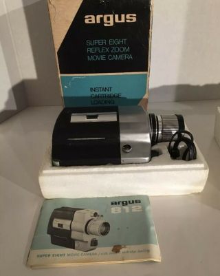 Argus Model 814 Eight Reflex Zoom Movie Camera Instant Loading Cartridge