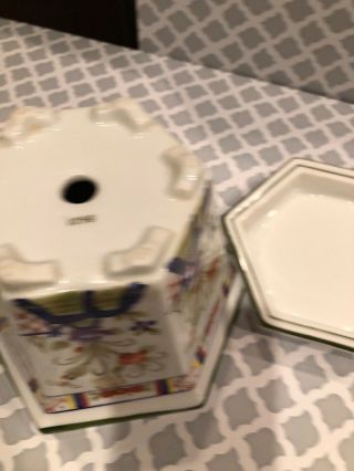 Vintage Andrea By Sadek Ceramic Flower Pot With Tray - 5.  5” Tall 4