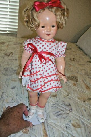 VINTAGE 1930 ' S ? COMPOSITION SHIRLEY TEMPLE DOLL 18 